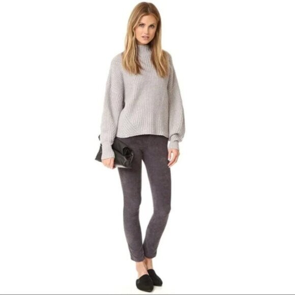 Anthropologie Joe’s Jeans Suede Pants Flawless Icon Skinny straight Ankle Gray - Picture 5 of 12